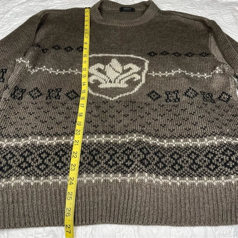 St Michael Sweater Made in UK Brown Crew Neck Blokecore M